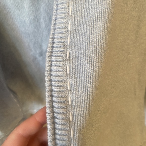 Cropped length blue zip up cardigan - Picture 7 of 9